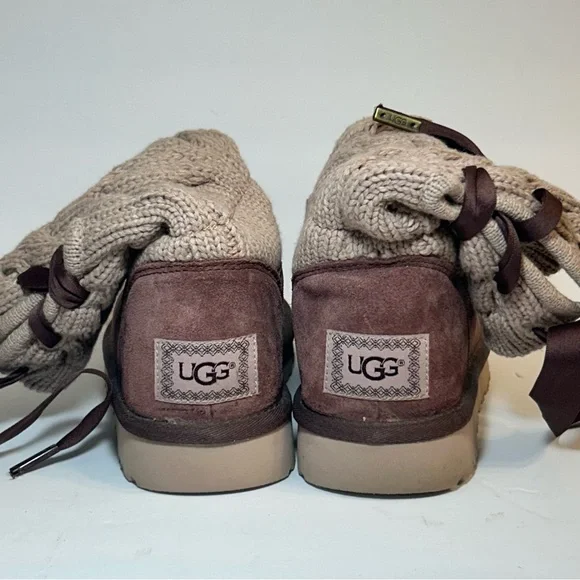 Ugg Kiandra Cordovan Boots Womens Wool Knit Lace Up Size 6 - Picture 3 of 11